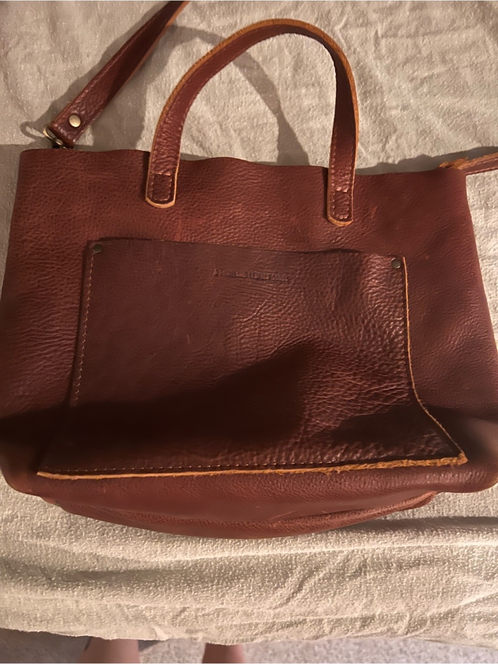 Portland leather brown Tote Bag